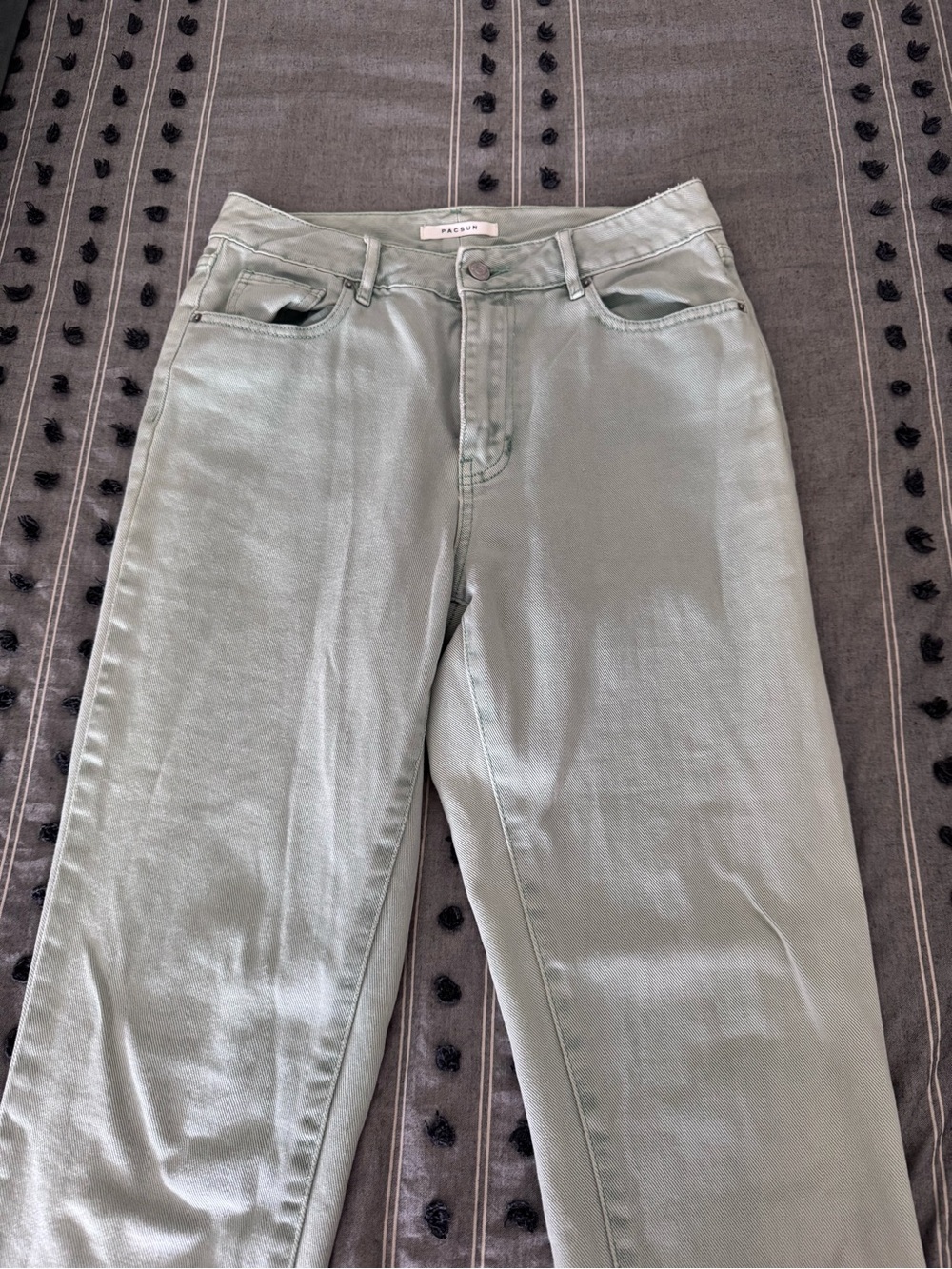PacSun Mom Jeans Size 27 Sage/Mint Green High Rise Straight Leg